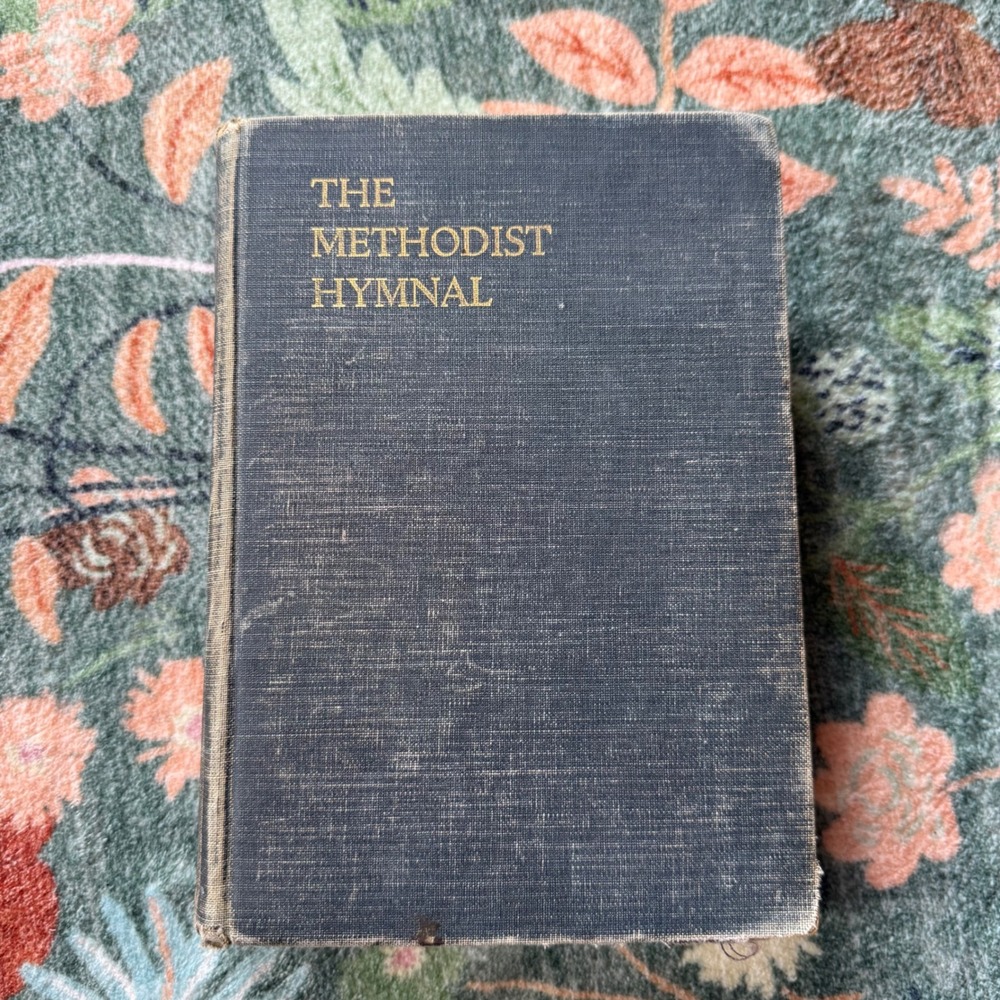 Vintage 1939 The Methodist Hymnal Hardcover Blue Gold‎ Religious Book Antique